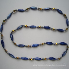Длинный яркий браслет из бисера и пресноводное жемчужное ожерелье